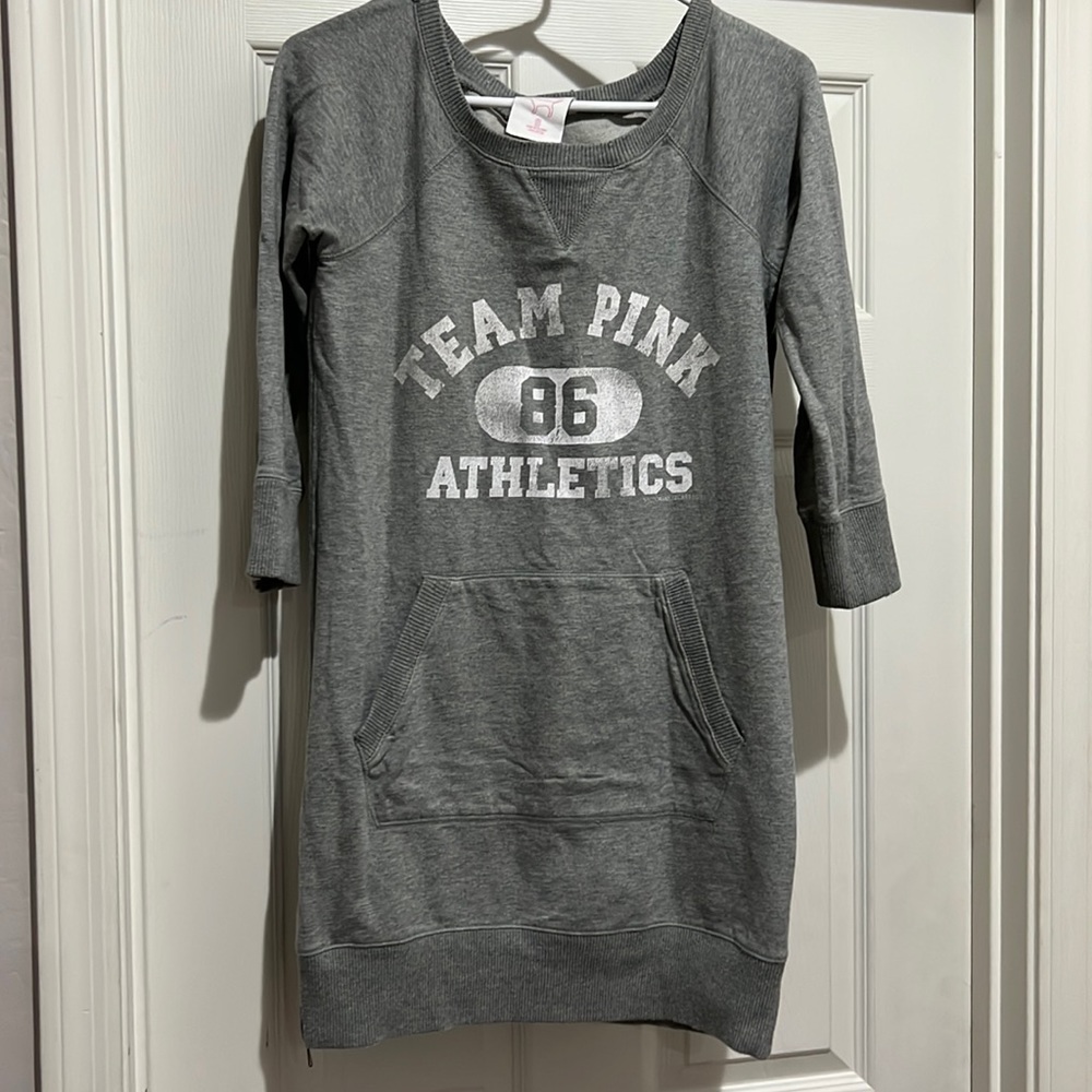 Victorias Secret Pink sweater mini/tunic gray size S